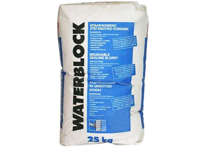 Στεγανωτικό Κονίαμα Waterblock άσπρου χρώματος, σε συσκευασία 25 kg